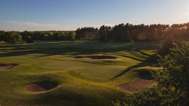 Aerial view of the 9th green at Eagle Glen Golf Course.