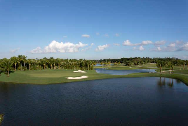 View of the 6th green from Red Tiger Course at Trump National Doral Miami.