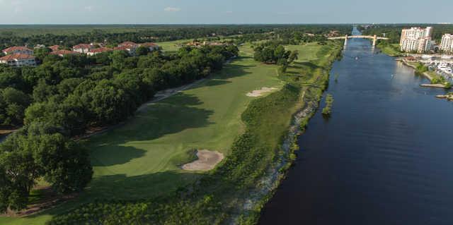 Aerial view of the 10th green from Grande Dunes Resort Club.