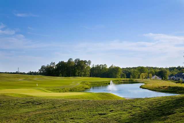 A view of the 18th green at Colonial Heritage Club