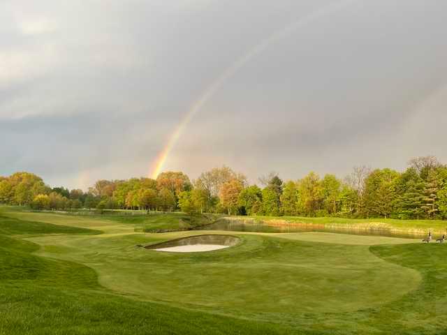 View of the 18th green at Talamore Country Club.
