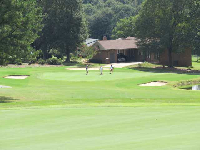 View of the 1st green at River Bend YMCA Golf Course.