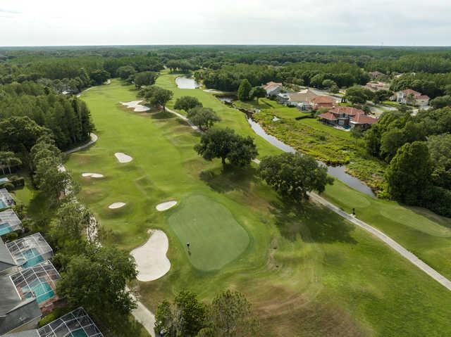 Aerial view of the 12th and 16th greens from TPC Tampa Bay.