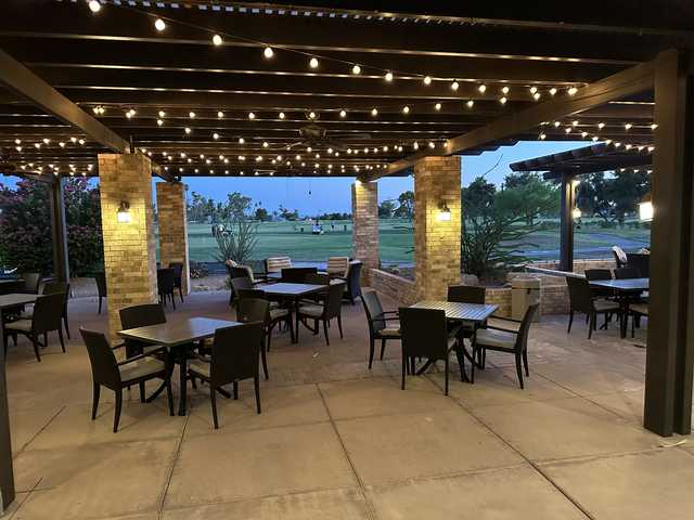 View of the patio at Palmbrook Country Club.
