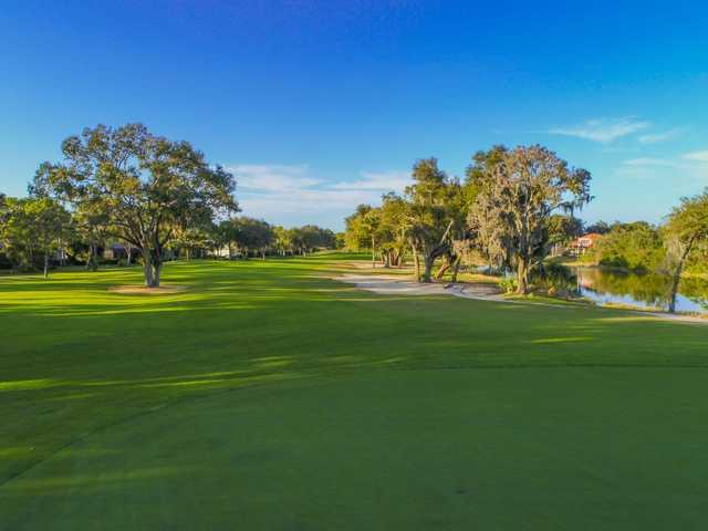 Looking back from the 11th green at Calusa Lakes Golf Club.