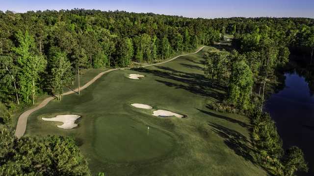 Aerial view of the 16th green at Tempest Golf Club.