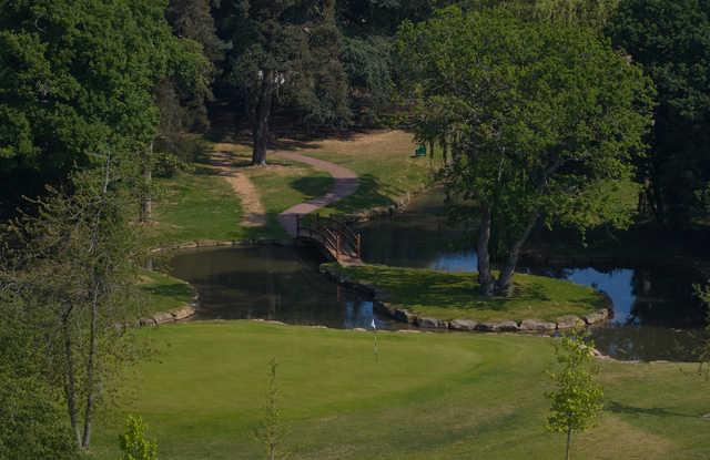 View of the 17th green at Aldwark Manor Estate Golf.