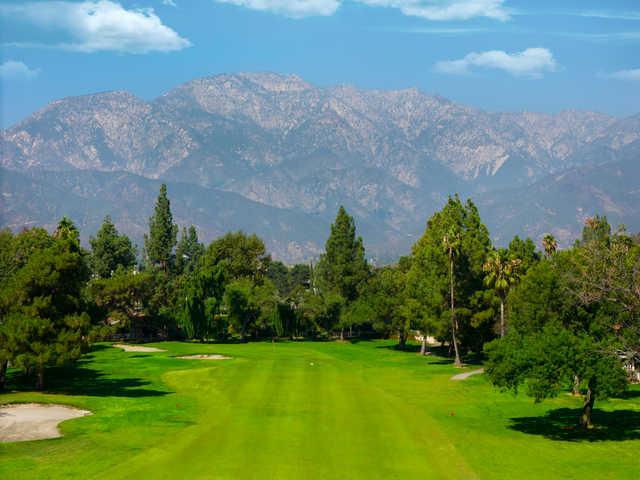 View of a fairway and green at Upland Hills Country Club.