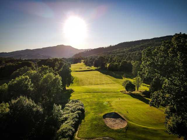 Aerial view of the 15th green at Callander Golf Club.