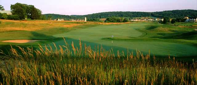 A view of the 11th hole at Raspberry Falls Golf & Hunt Club