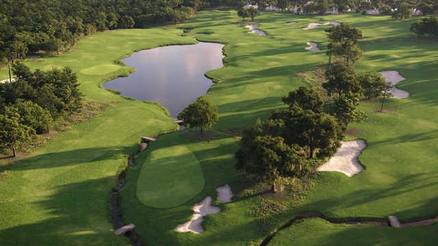 Aerial view of the 18th hole from The Roost Courseat Cabot Citrus Farms.