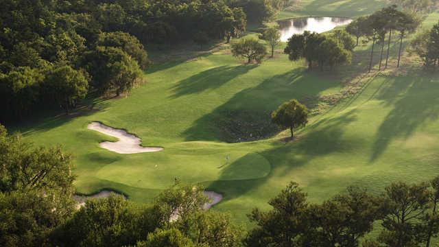 Aerial view of the 14th hole from The Roost Courseat Cabot Citrus Farms.