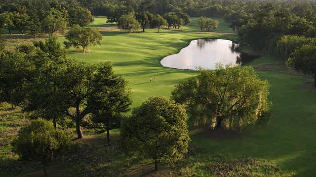 Aerial view of the 13th hole from The Roost Courseat Cabot Citrus Farms.