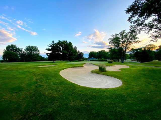 View of a green from Green Crest Golf Club.