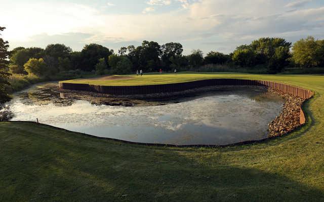 View of a green at Blackberry Oaks Golf Club.