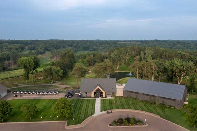 Aerial view of the clubhouse at St. Croix National Golf Club.