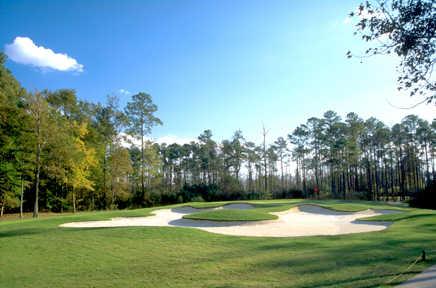 A view of hole #9 surrounded by bunkers at Hell's Point Golf Club