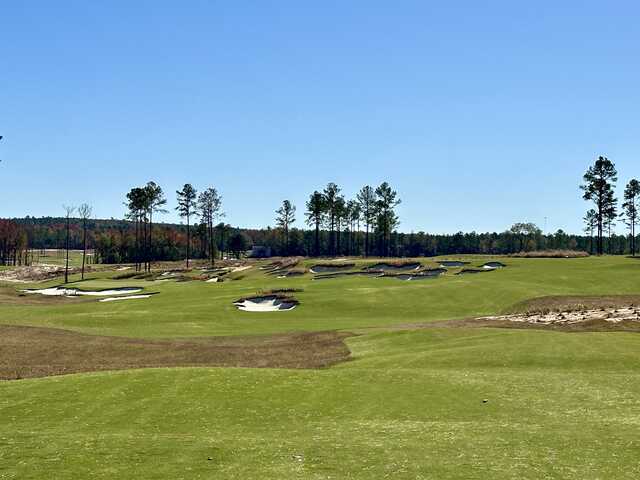 View of the 13th fairway and green from Broomsedge Golf Club.
