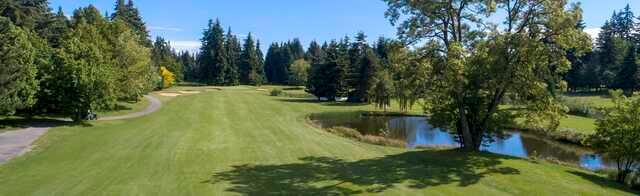 View of a fairway and green from Lynnwood Municipal Golf Course.