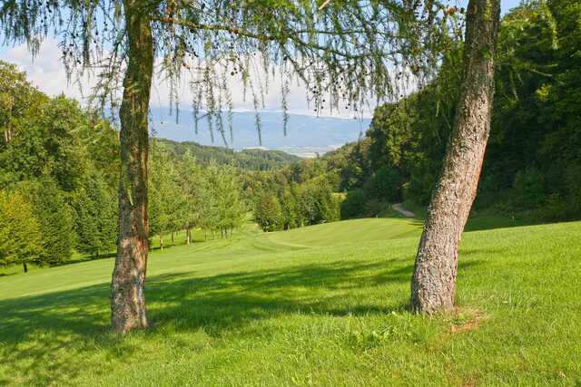 View of a green from Domaine du Bresil Golf Club.