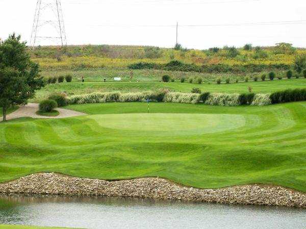 A view of the 14th green from fairway at Chippewa Golf Club