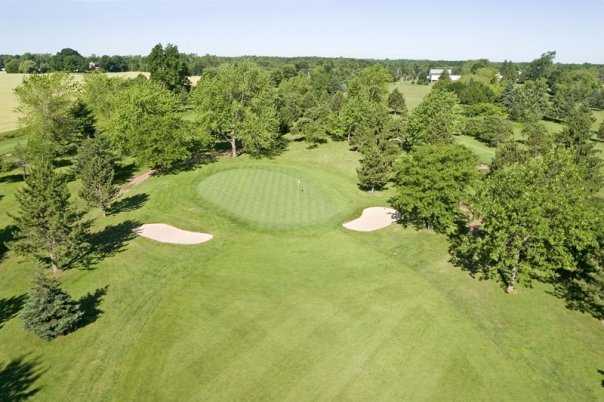 Aerial view of hole #13 at Holley Brook Golf Course