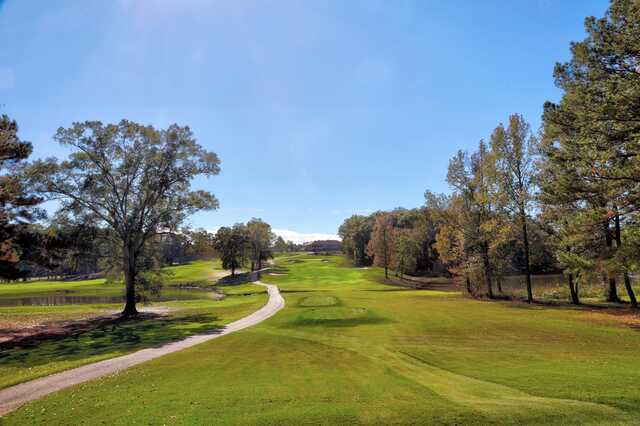 A view of a tee at Saugahatchee Country Club.