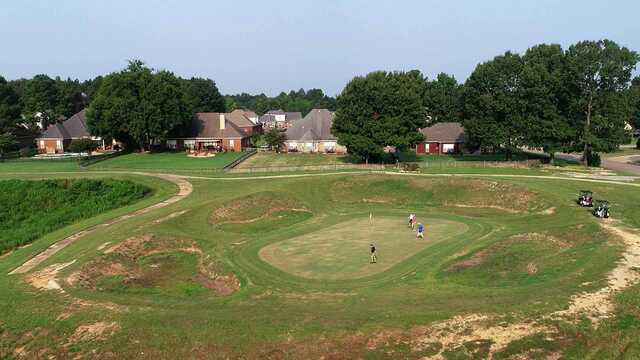 A view of the 6th green at Emerald Mountain Golf Club.