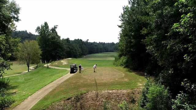 A view of the 8th tee at Emerald Mountain Golf Club.