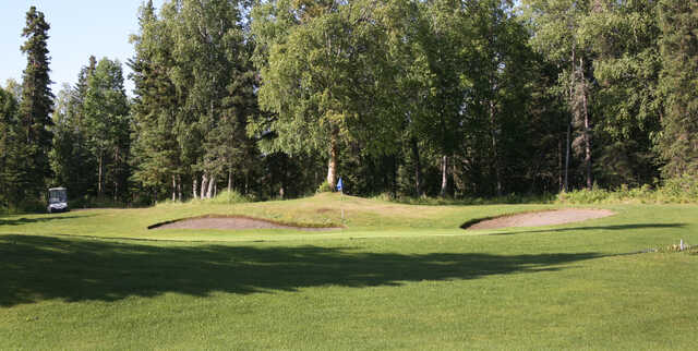 A view of a hole at Kenai Golf Course.