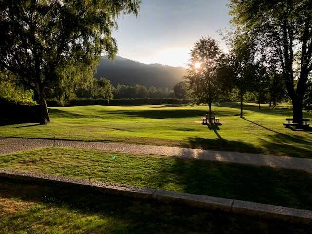 View of the 9th green from Freiburger Golf Club.