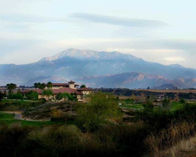 A view of the clubhouse from Morongo Golf Club at Tukwet Canyon.