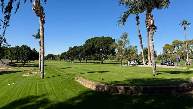 A view of a tee at Yuma Golf & Country Club.
