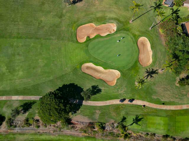 Aerial view of the 5th green at Ka'anapali Kai.