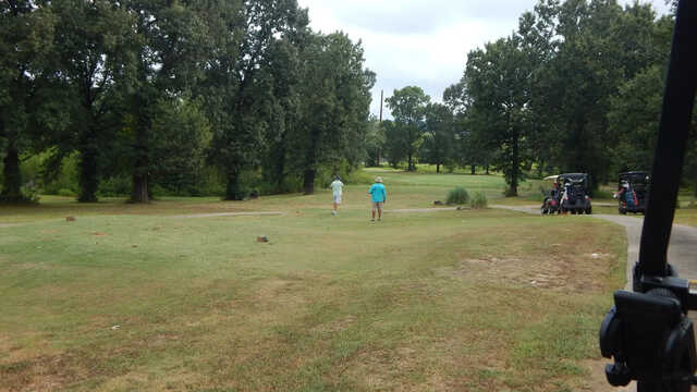 A view of a tee at Vache Grasse Country Club.