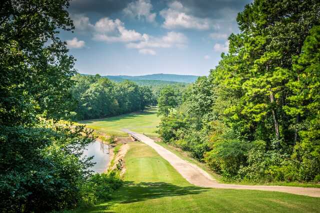 A view of a tee at Diamondhead Golf Club.