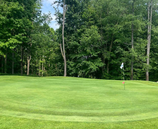View of a green from Squirrel Hollow Golf Course.