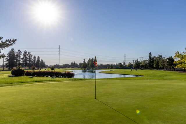 A view of the 9th green at Emerald Lakes Golf Course.