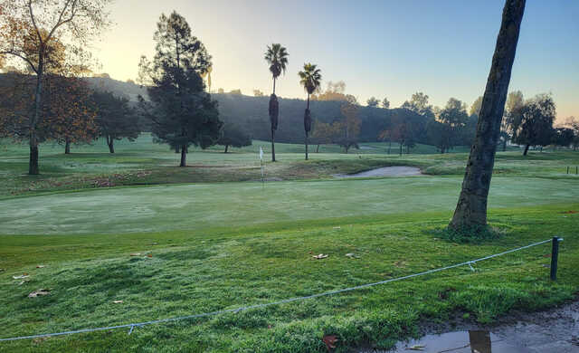 A view of a green at Scholl Canyon Golf & Tennis Club.