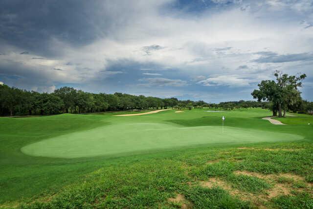 View of the 10th green from Mystic Dunes Golf Club.