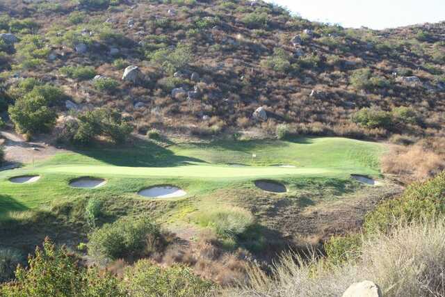A view of green #7 at Canyon from Steele Canyon Golf Club.