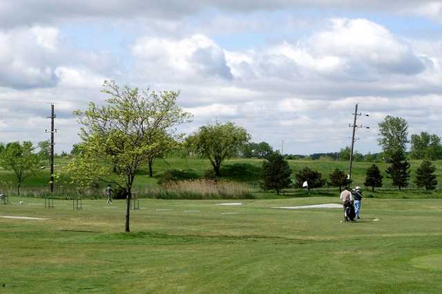 A view of the driving range at Meadows Golf Club of Blue Island