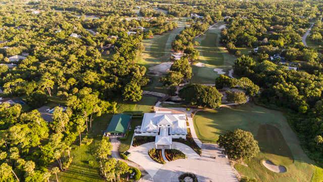 Aerial view of the clubhouse from Banyan Creek Golf Club
