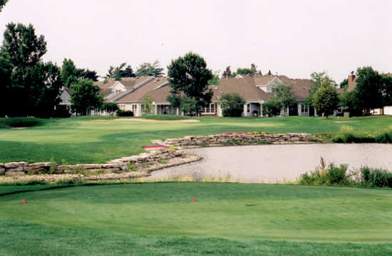 A view of the clubhouse at Arboretum Golf Club.