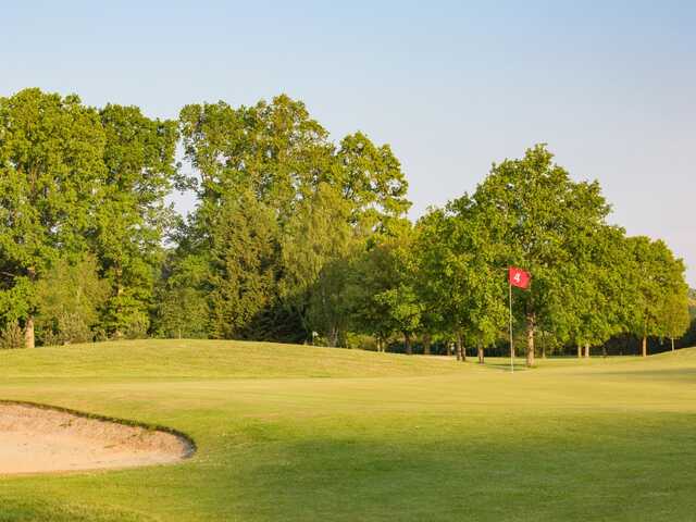 View of the 4th green from Les Tilleuls Course at Yvelines Golf Club.