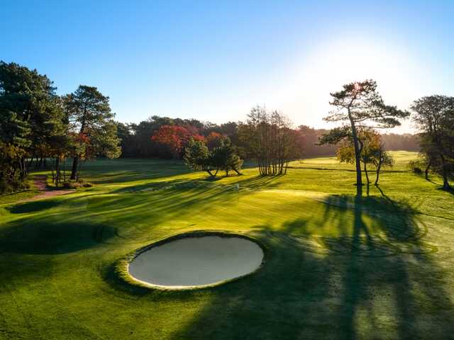 View of the 3rd green from the The Forest Course at Touquet Golf Club.