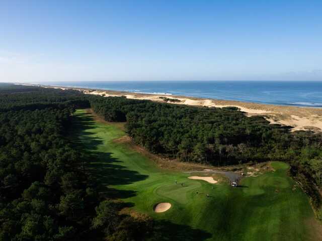 Aerial view of the Foret & Ocean Course at Moliets Golf Club.