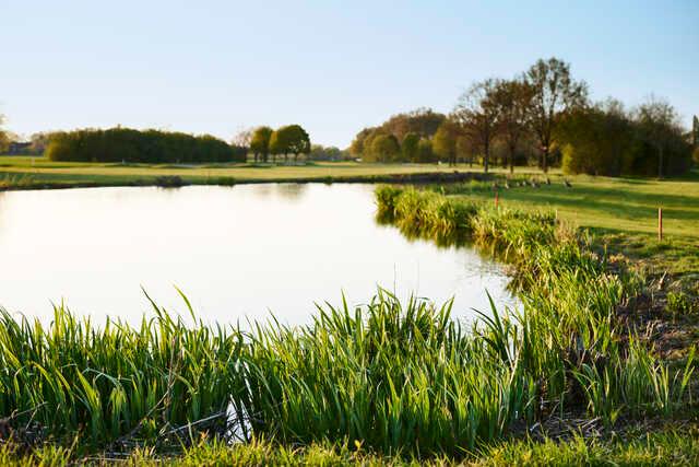 View of the lake near the 18th green from the 18-hole Course at Niep Golf Club.