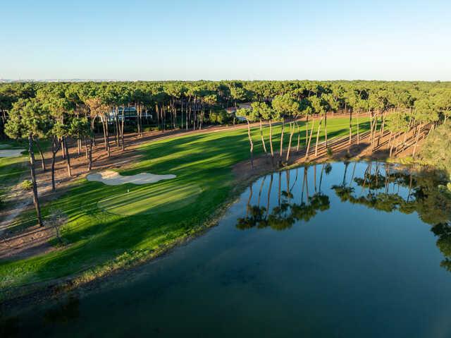 Aerial view of a green from PGA Aroeira No. 1