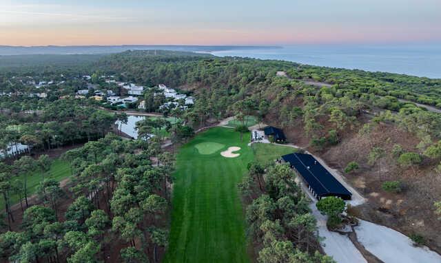 Aerial view of a green from PGA Aroeira No. 1
